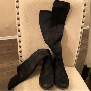 Over the knee suede boots